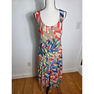 Signature Robbie Bee Sleeveless Sheath Dress‎ Multicolor Geometric Size 12